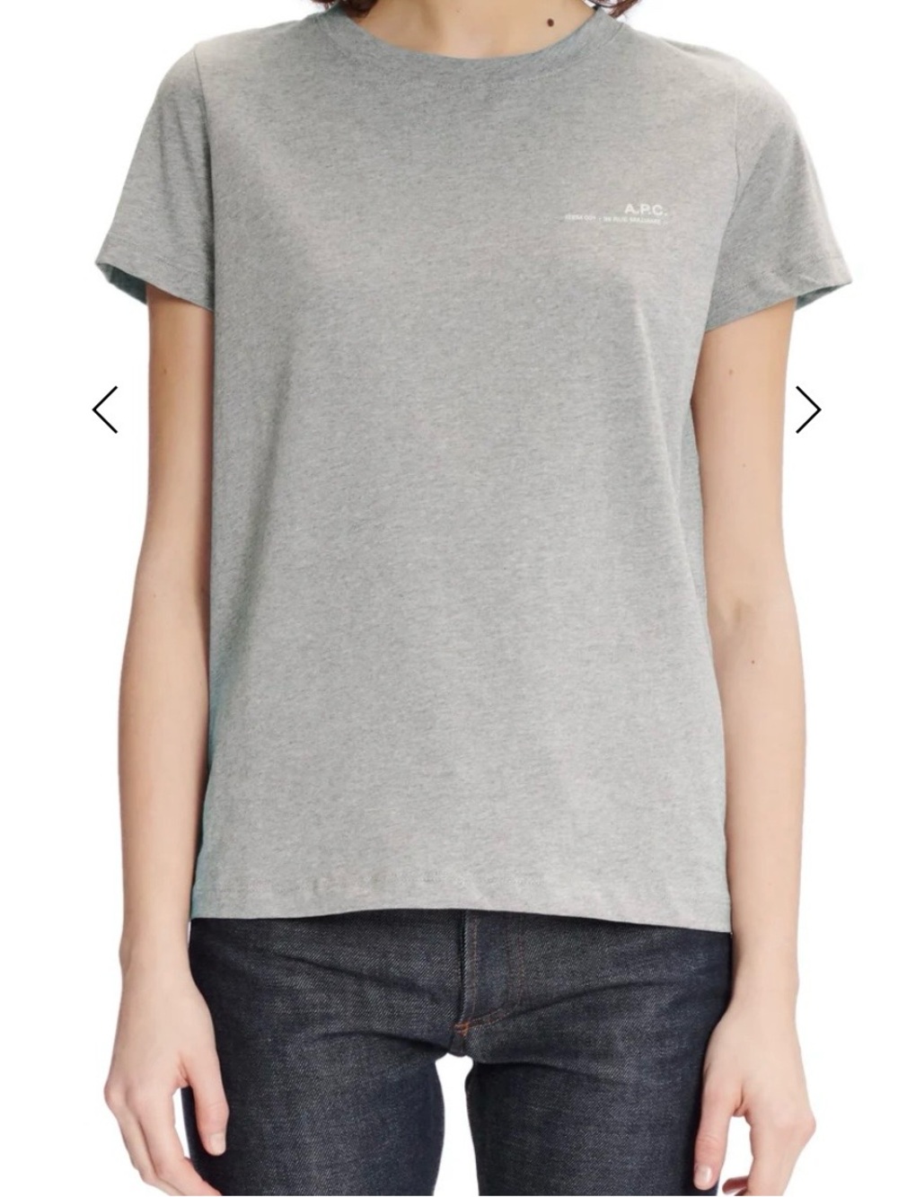 A.P.C. Heather Gray Logo Crew Tee Size S